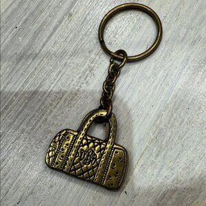 Vintage Vera Bradley Gold Bag Keychain